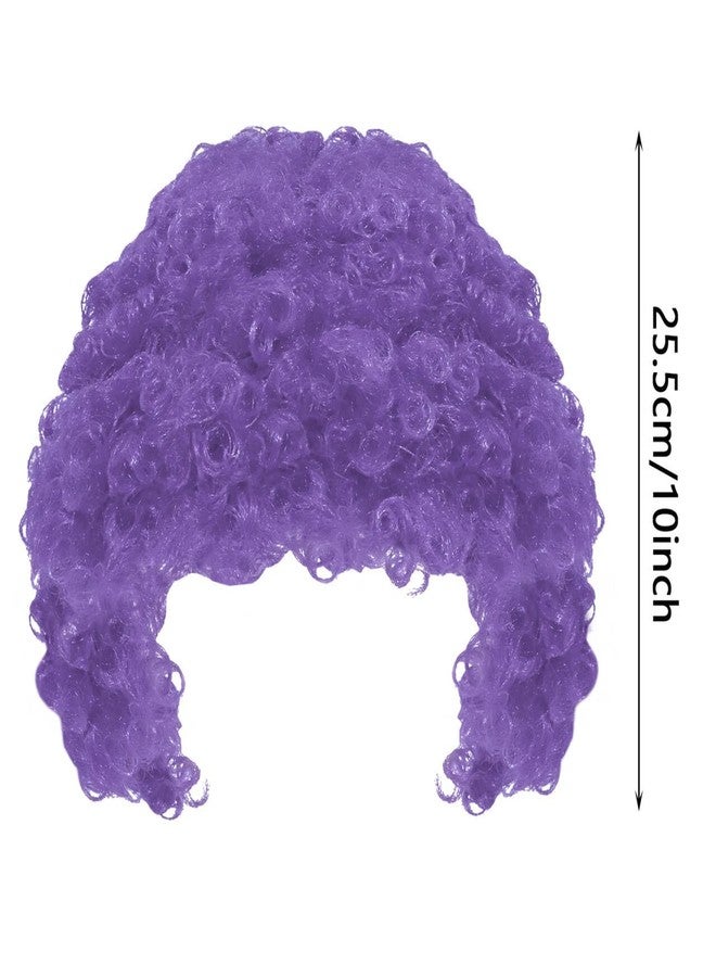 PPhtony شعر مستعار صناعي من PPhtony، مستوحى من موضة السبعينيات والثمانينيات، شعر مستعار قصير مجعد بألوان نيون، مناسب للنساء والرجال، لحفلات الهالوين وأعياد الميلاد، ولأزياء تنكرية (بنفسجي) - Image 2